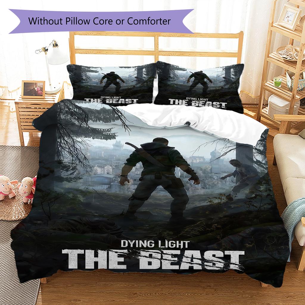 Hoch bewertetes Spiel Muster Bettwäsche Steppdecke Set Bettbezug Kissenbezug Heimdekoration Geburtstagsgeschenk (1 Bettbezug + 2 Kissenbezüge, ohne Füllung)