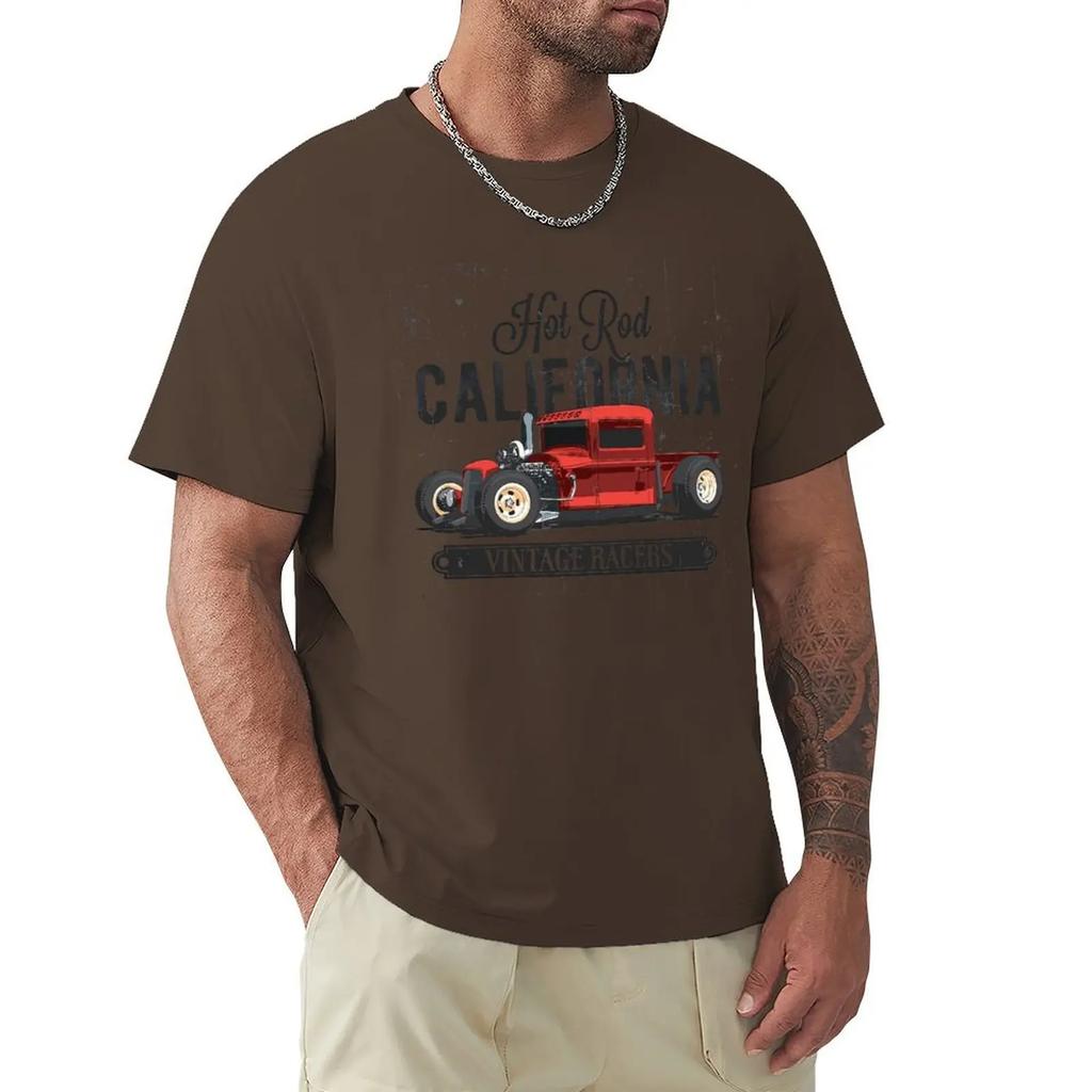 Hot Rod California Vintage T Shirt Harajuku Short Sleeve T-shirt 100% Cotton Graphics Tshirt Tops
