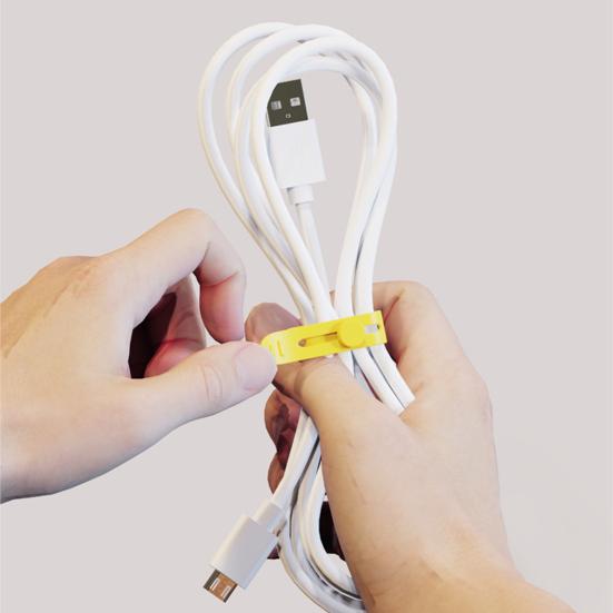20Pcs Data Cable Ties Waterproof Elastic Clear Marking Cable Ties Lightweight Cord Organizers with Logo Patches Wire Processors
