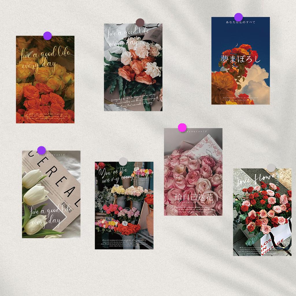 10×15CM 10PCS Complete the Flowering Period Poster Stickers Coffee Laptop LuggageLiving Wall Card Background Sticker