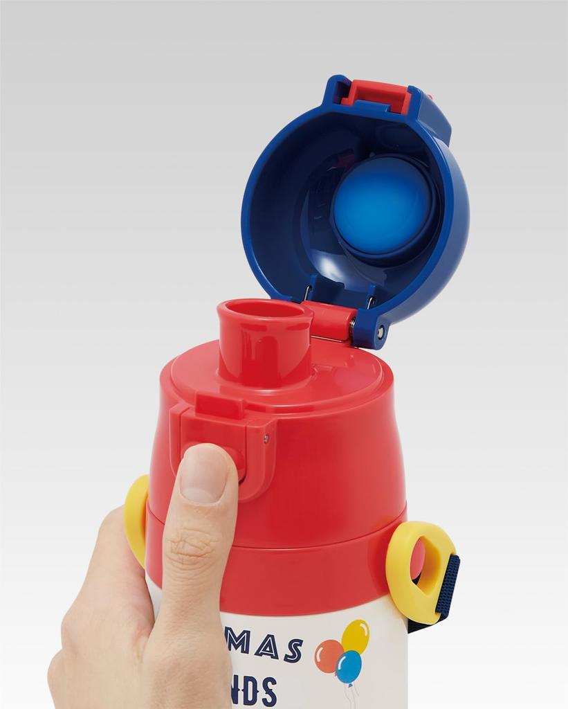 Skater Children's Water Bottle, 2-Way, 470ml (Direct Drinking) or 430ml (Cup Drinking), Thomas the Tank Engine Design, Stainless Steel, Insulated, Lig