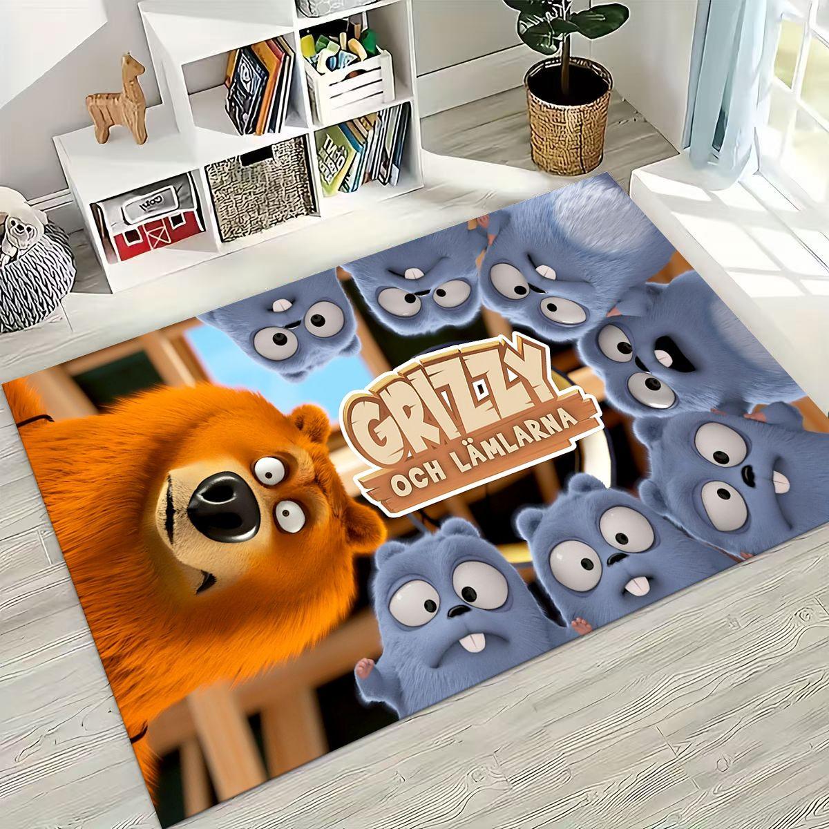 

Кумедний килим-килимок Grizzy and The Lemmings для спальні, вітальні, дивана, килимок для дверей, Декор, Великий дитячий килимок для гри, Нековзкий килимок для підлоги 200x160cm( 78x62in )