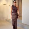 2026 Spring European & American Asymmetrical Neck Sleeveless Open Back Bodycon Dress