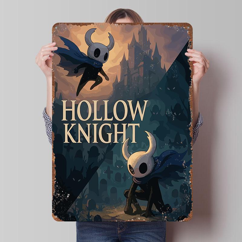 

Hollow Knight Game Cover Art Printed Poster Customized Wall Art Retro Vintage Metal Tin Signs for Gamer Decoration Room Man Cave 7.9x11.8In(20x30cm)