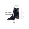Fashion 2025 Spring Women Boots Split Leather Boots Pointed Toe Chunky Heel Shoes Autumn Zipper Modern Boots for Women High Heel Boots