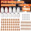 A Set/110pcs Plasma Cutter Tip Electrodes Nozzle  Kit Consumable Accessories Fit for PT31 CUT 40 Plasma Cutter Welding Tools