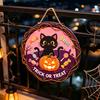Holiday Party Supplies Vintage Wooden Halloween Welcome Door Hanger, Pumpkin Ghost Skull Witch Wall Skeleton Home Decor Sign, Farmhouse Hanging