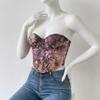 Boned Floral Underwired Corset Multi-Color Strapless Corset Top Women's Shapewear  Daily Streetwear