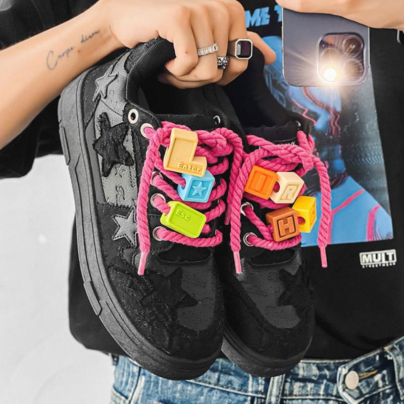 Men Skateboarding Shoes Denim Green Star Sneakers Mens Luxury Shoes Outdoor Shoes Men Rubber Zapatos Mujer