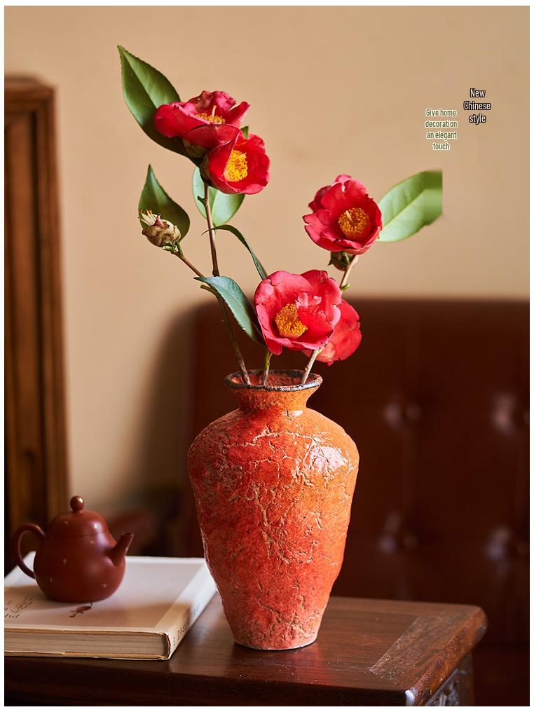 Tao Mei Ji Handmade Wabi-Sabi Style Ceramic Vase for Zen Flower Arrangements