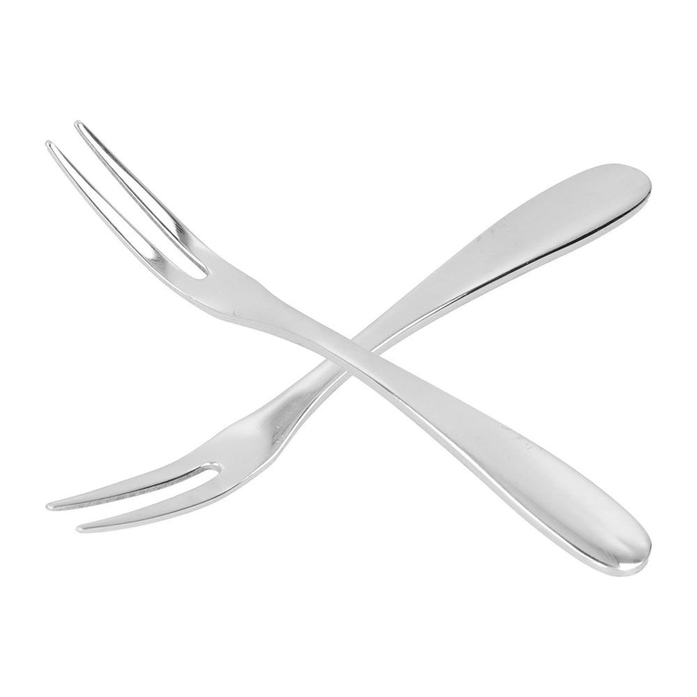 5Pcs Solid Snack Fork Rustless Steel Fruit Fork Handheld Seafood Fork Kitchen Use