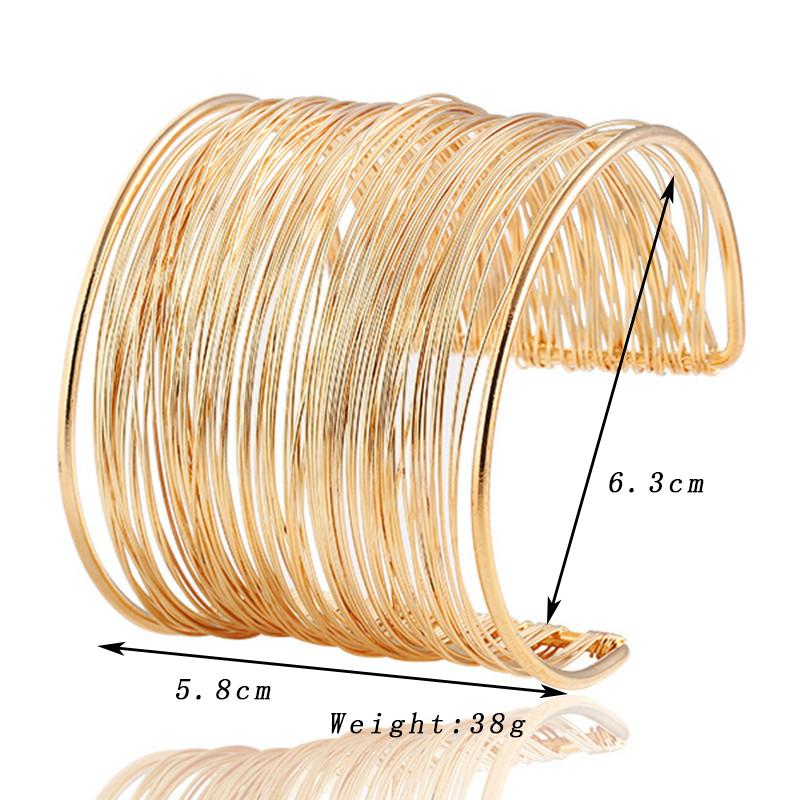 

European Statement Open Bracelet Bangles for Women Exaggerate Metal Multilayer Cuff Bangle Party Punk Arm Wrist Charms Zircon