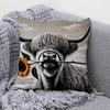 VIKAMA Highland Bovine Pillowcase Invisible Zipper Washable Pillowcase Living Room Sofa Cushion Cover Home Decor