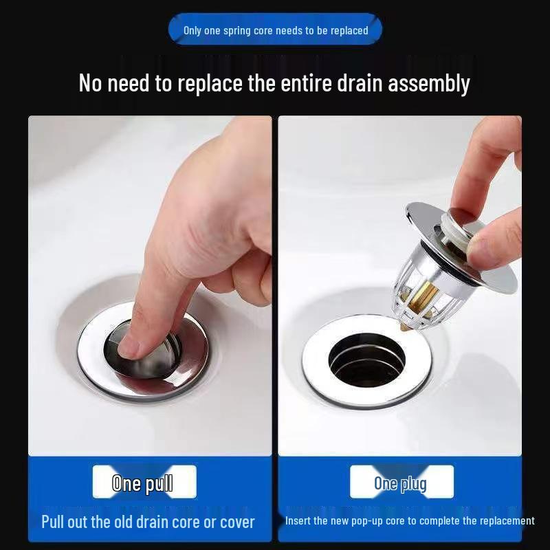 All-Copper Pop-Up Washbasin Stopper with Odor-Proof Filter