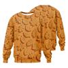Men's Casual Long Sleeve Loose Fit Round Neck Printed T-Shirt