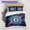 Set Lenzuola 3 Pezzi Stampato Chelsea FC Morbido Delicato sulla Pelle Lavabile Copripiumino e Federe Set Tutte le Stagioni Camera da Letto