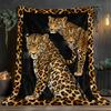 Leopard print flannel blanket wild animal design soft plush blanket for bedroom living room cozy warm throw blanket animal lover