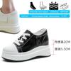Fujin 7.5cm Platform Wedge Sneakers Vulcanized Chunky Hidden Heel Block Microfiber Leather Comfy Breathable Skate Board Shoes