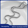 Men's Trendy Thick 925 Sterling Silver Clavicle Chain Necklace - White Gold Plated, No Pendant
