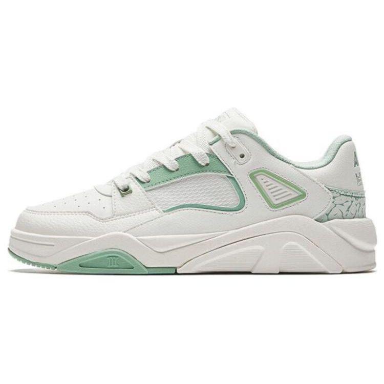 Anta Flame 3.0 Slip Resistant Durable Low Top Skate Shoes Women Skate Shoes White Green 122338088-4 36