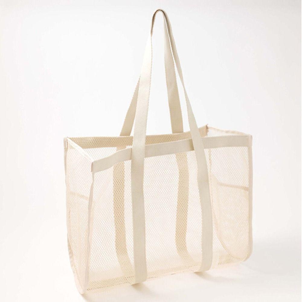Portable Large Capacity Storage Bag Ultra Light Foldable Beach Bag Mesh Material Travel Organizing Bag Travel