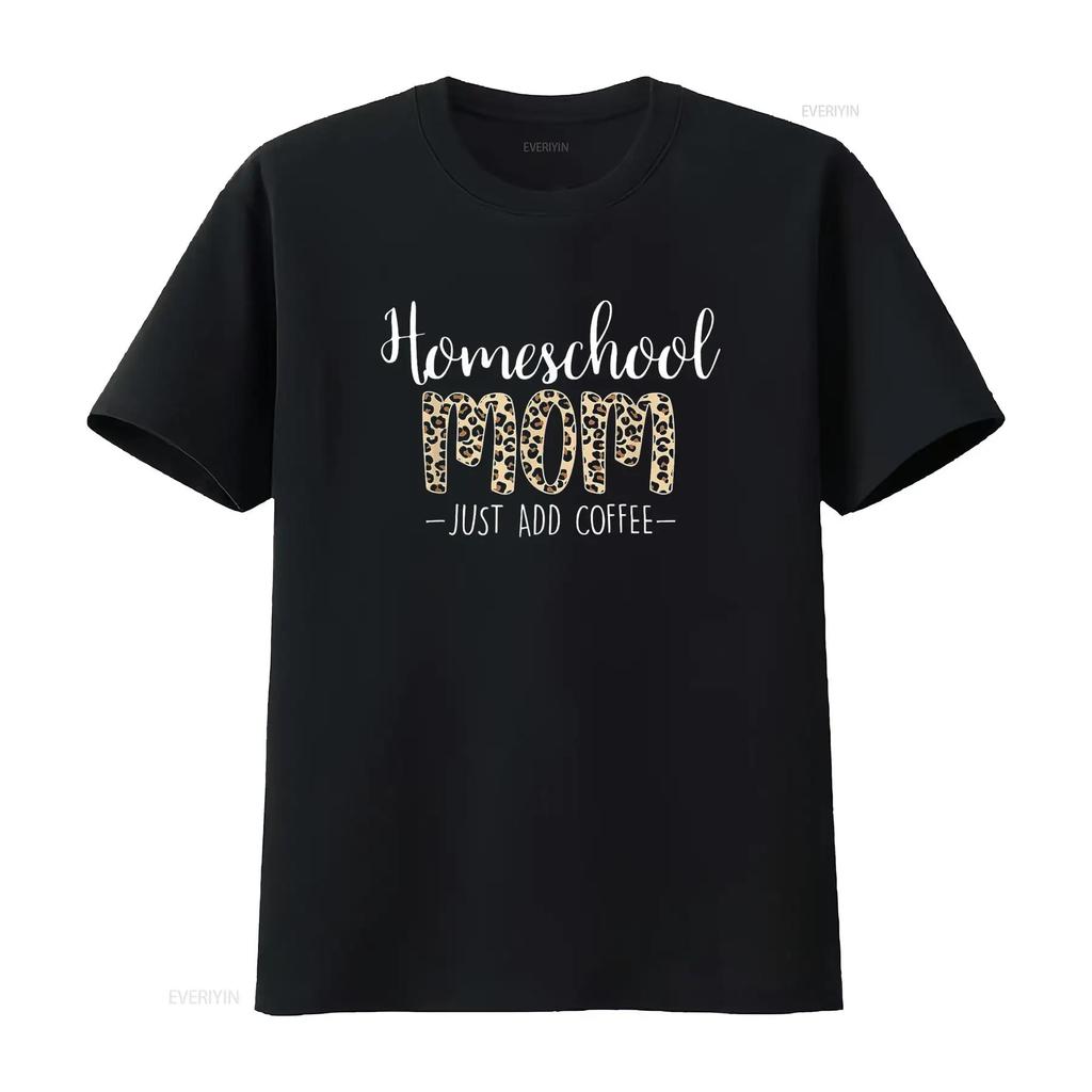 Homeschool Mom For Mama Coffee Women Summer Tops Stylish T Shirt with Print vintage Washed streetwear fashion Comfortable