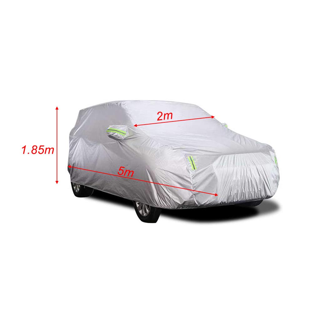 Copriauto Completo con Striscia Riflettente Antipolvere Protezione Solare Resistente ai Graffi UV per 4X4/SUV Auto Aziendale
