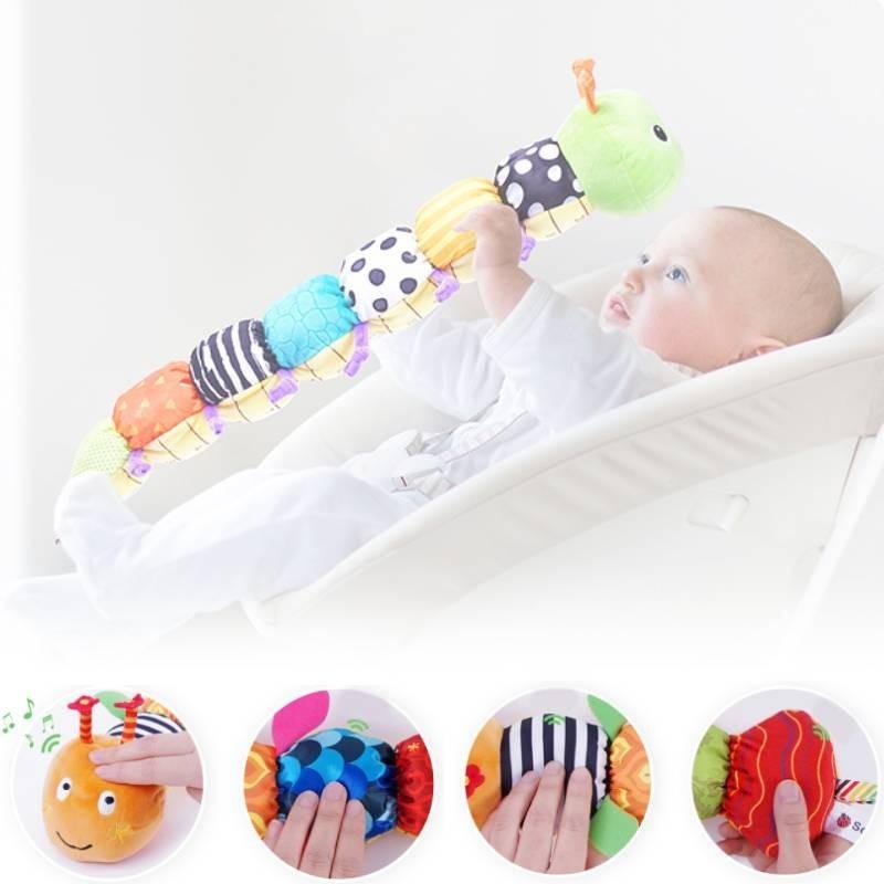 Sozzy Plush Music Crinkle Paper Toy For Infants Soft Comforting Stuffed Caterpillar