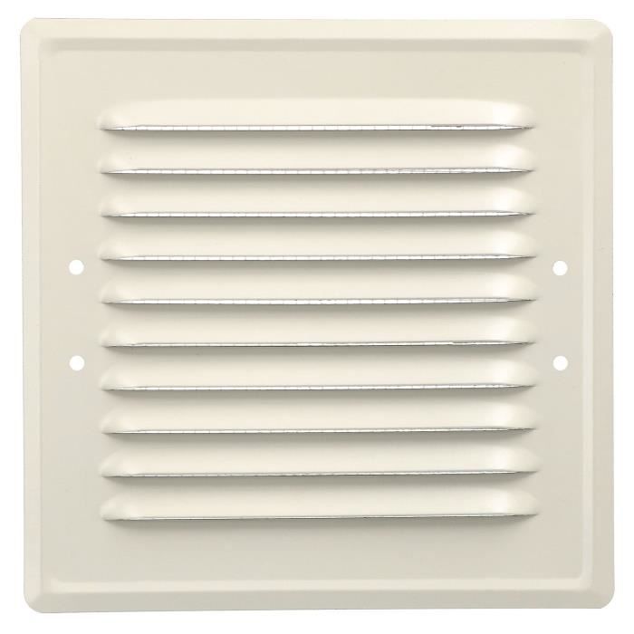 Grille D'aération - KOTARBAU - 165x165 Mm - Métal - Moustiquaire Blanche - Pose Murale