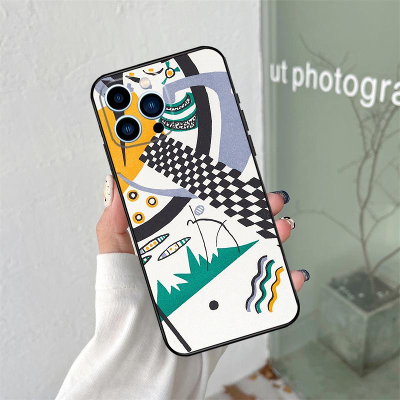 Wassily Kandinsky Abstract Artistic Silicone Soft Case For iPhone 17 Air 11 14 16 15 Pro Max 12 13 Mini 16 Plus 16e Back Cover