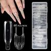 Dual Nail Forms 60Pcs Transparent Rocket Shape Full Cover Durable Nail Molds for Professional Nail Art Home Manicure Salon