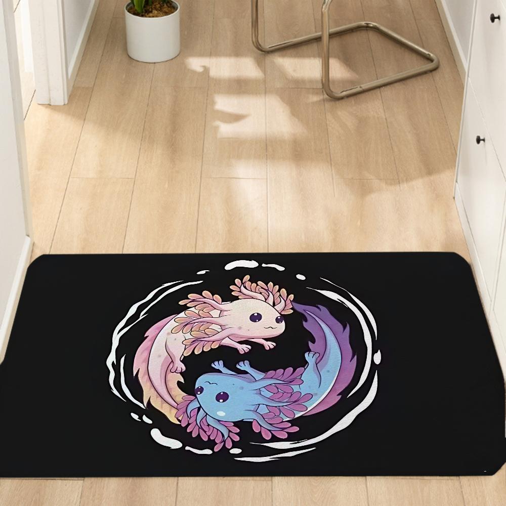 Bath Mat Cute Axolotl Home Kitchen Carpet Room Mats Doormat Lounge Rug Entrance Door Foot the Living Decorating Items Bathroom 40cm x 60cm
