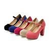 Coarse Heel Suede Water Table  Word with  Single Shoes WISH Large Size