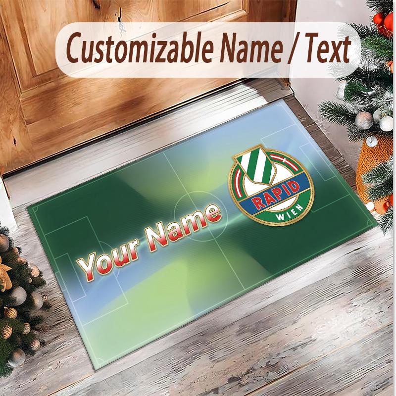 Personalized Crystal Velvet Carpet Rapid Wien FC Pattern Non Slip Floor Rug
