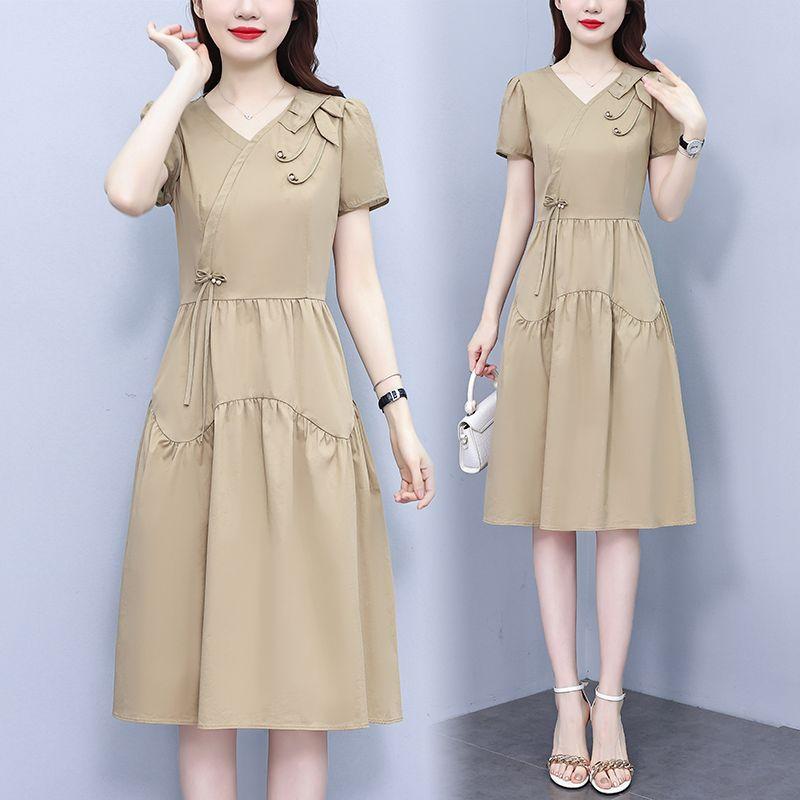 Elegantes und modisches Sommerkleid für Damen Schlanke Taille High-End-Design Midi-Länge Stilvoll Bauch kaschierend