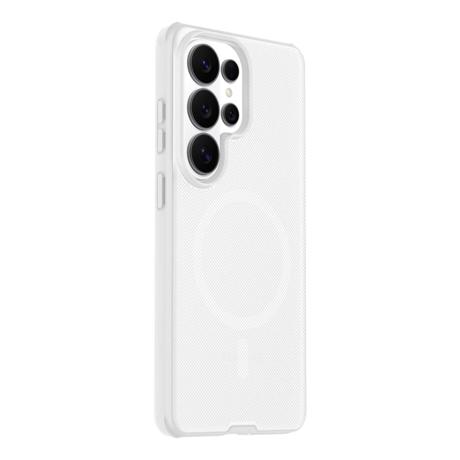 

For Samsung Galaxy S26 Ultra High Quality Dot Texture Anti-Slip Phone Case Magnetic Wireless Charge PC+TPU Drop Protection Cover Galaxy S26 Ultra білий