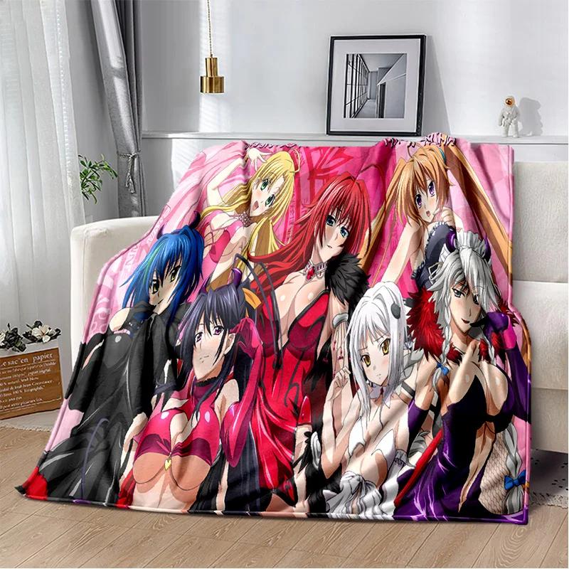 D Sexy Girl High School DxD Anime Plush Throw Blanket Soft Flannel for Bedroom Living Room Sofa Picnic Kids