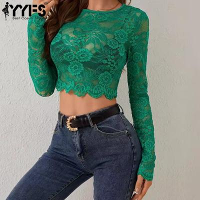 Damesmode Casual Lente Herfst Effen Kleur Print Lange Mouw O-Hals Blouses & Shirts