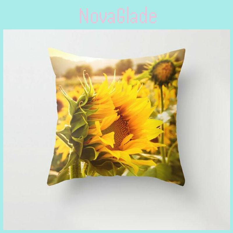 Luxurious 18'' Summer Sunflower Pillow Case Cover Adds Elegance To Your Home Decor