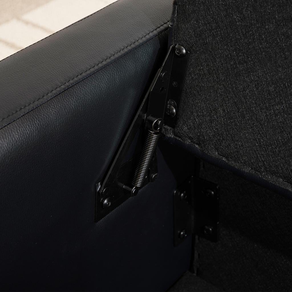 Rectangular Ottoman with Storage, PU Leather, Tufted Bench for Bedroom, Living Room, Entryway, Hallway, Supports 150 kg, Stylish, Functional