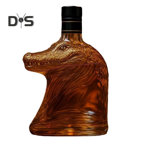 

Стеклянный графин для вина в форме головы крокодила, бутылка для виски, водки, пива, художественный стеклянный контейнер для напитков ручной работы, декор для домашнего бара A