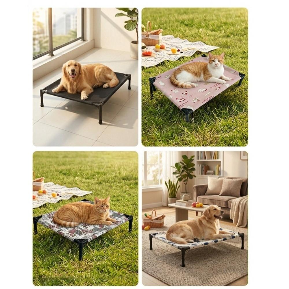 Moisture Proof Pet Camping Bed Non-Slip Cat Sofa Bed Durable Elevated Pet Bed Indoor Outdoor