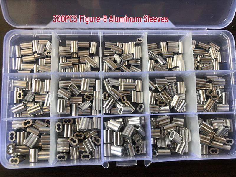 255 Stainless Steel Wire Rope & 8-Shaped Aluminum Sleeve Crimping Pliers - American-Style Portable Outdoor Fishing Tool