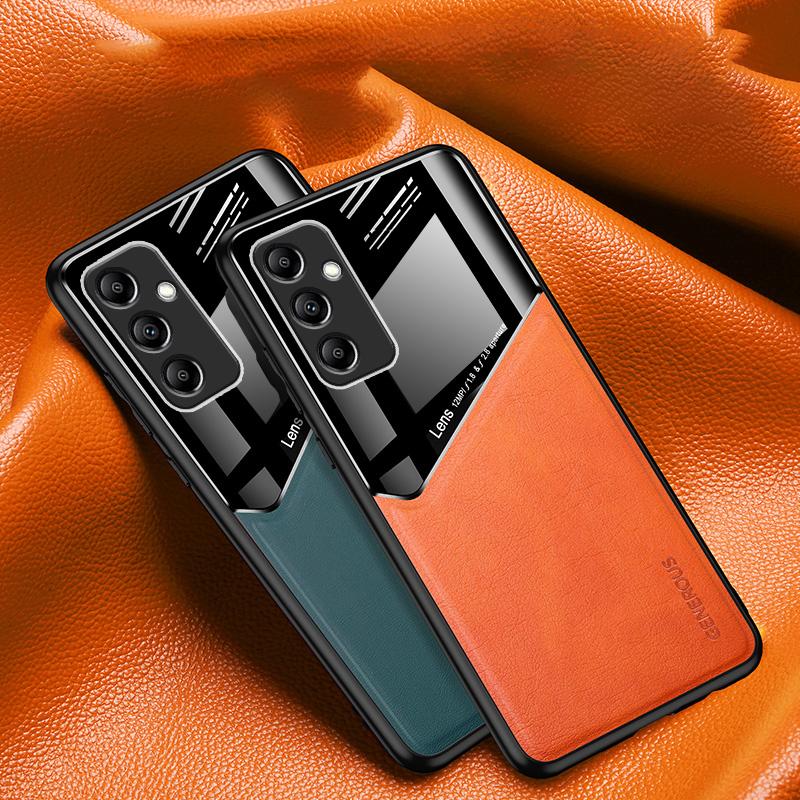 For Samsung Galaxy A15 4G/5G Case Magnetic Car Mount PU+TPU+PC Mobile Phone Cover