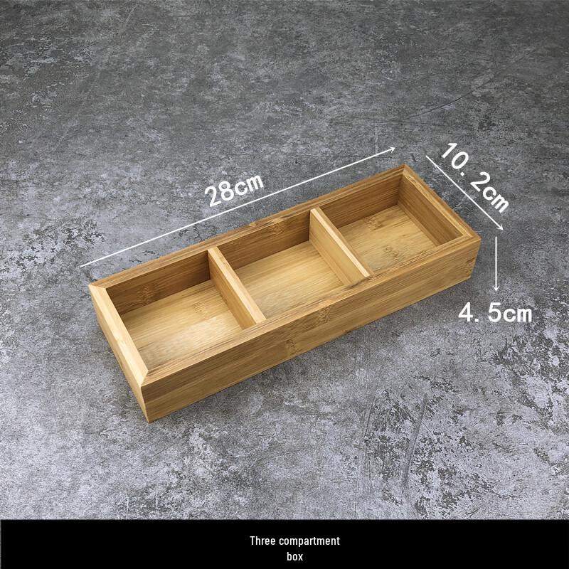 Qianxing Japanese Style Three-Grid Bamboo Serving Dish Set