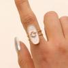 Minimalist Geometric Oval Cross Star Moon Heart Open Enamel Ring Fashion Women Finger Band