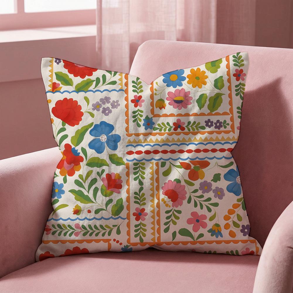 Flowers and Plants Cushion Cover MultiScene Pillow Cover for Home Car Reversible Soft Durable for Daily Use