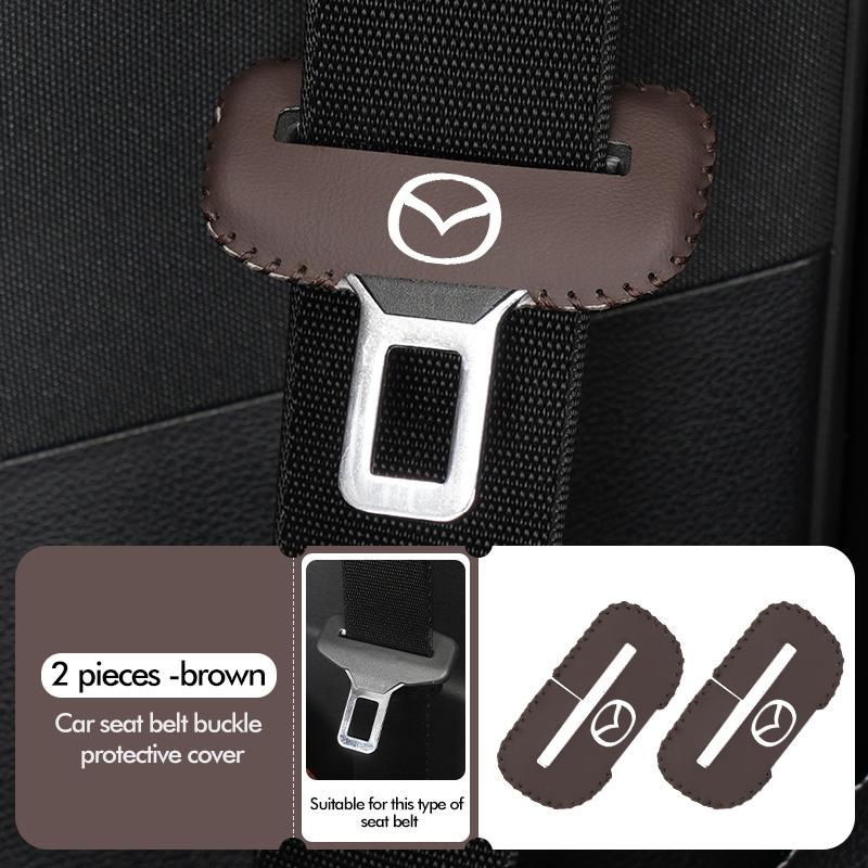 Leather Car Seat Belt Adjustable Anti-Scratch Protector Buckle For Mazda CX9 MX5 RX8 Axela Demio Atenza MS GJI GH BK MP