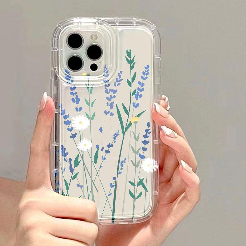 Lavender Simple for Iphone17promax Airbag Mobile Phone Case 13/14 Apple 1615 Transparent