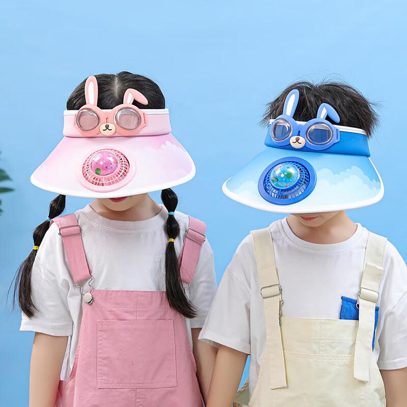 Kids Cartoon Sun Visor Hat with Fan